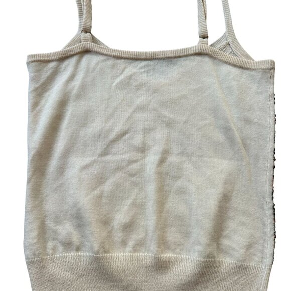 TRINA TURK 100% Merino Wool Sequined Tank Top Size Medium - Picture 6 of 7